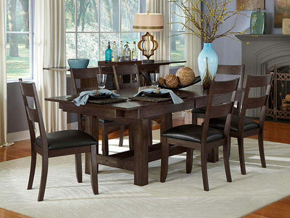 A-America Furniture Mariposa Rectangular Trestle Table in Warm Grey