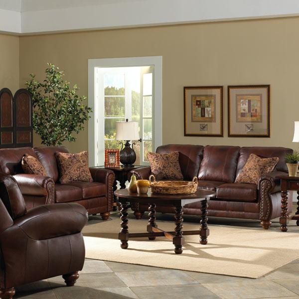 NOBLE COLLECTION LEATHER STATIONARY SOFA- S64DWLU
