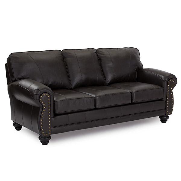 NOBLE COLLECTION LEATHER STATIONARY SOFA- S64ELU
