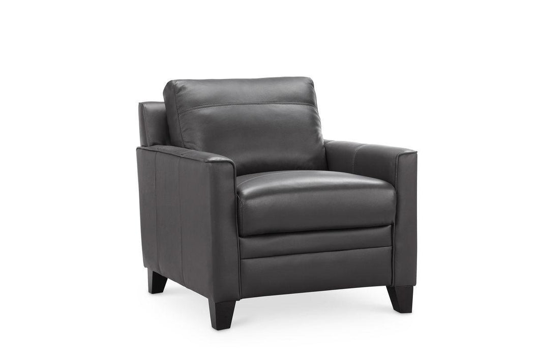Leather Italia USA Cambria - Fletcher 6287B Chair in Charcoal