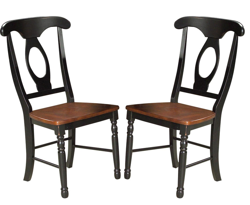 A-America British Isles Napoleon Side Chair in Oak/Black (Set of 2) image