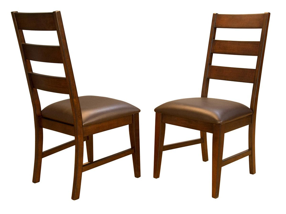 A-America Furniture Carter Ladderback Upholstered Side Chair in Rich Tobacco (Set of 2) image