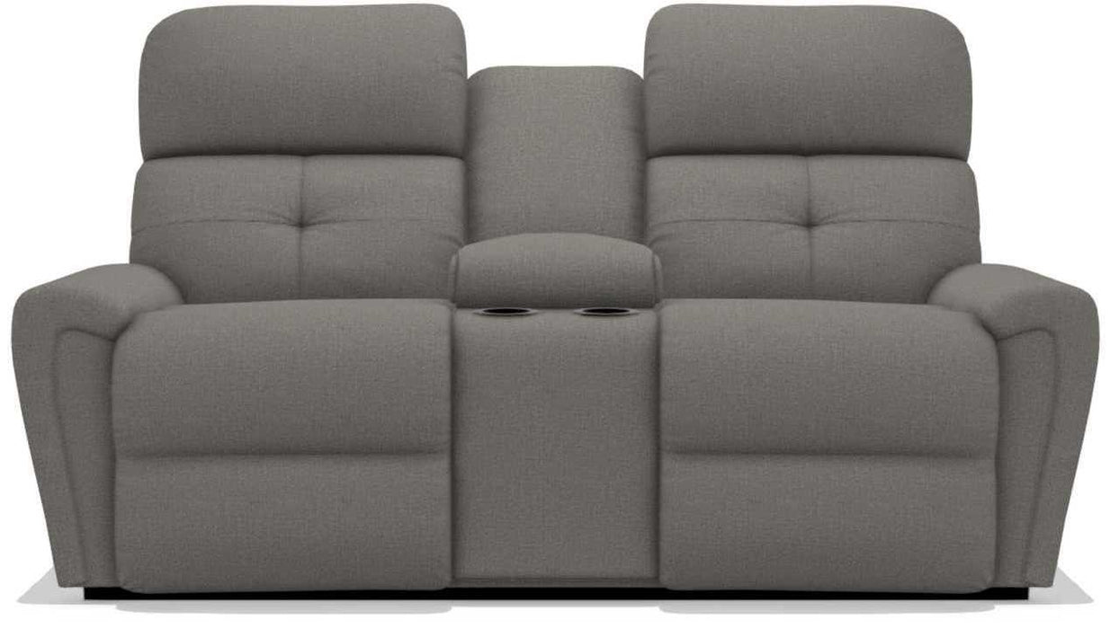 La-Z-Boy Douglas Flannel Power Reclining Loveseat with Headrest and Console image